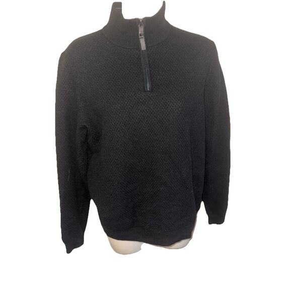 Ted Baker Other - Ted Baker Men's Black Waffle Knit 1/4 Zip Sweater Sz 3 Medium or 38
